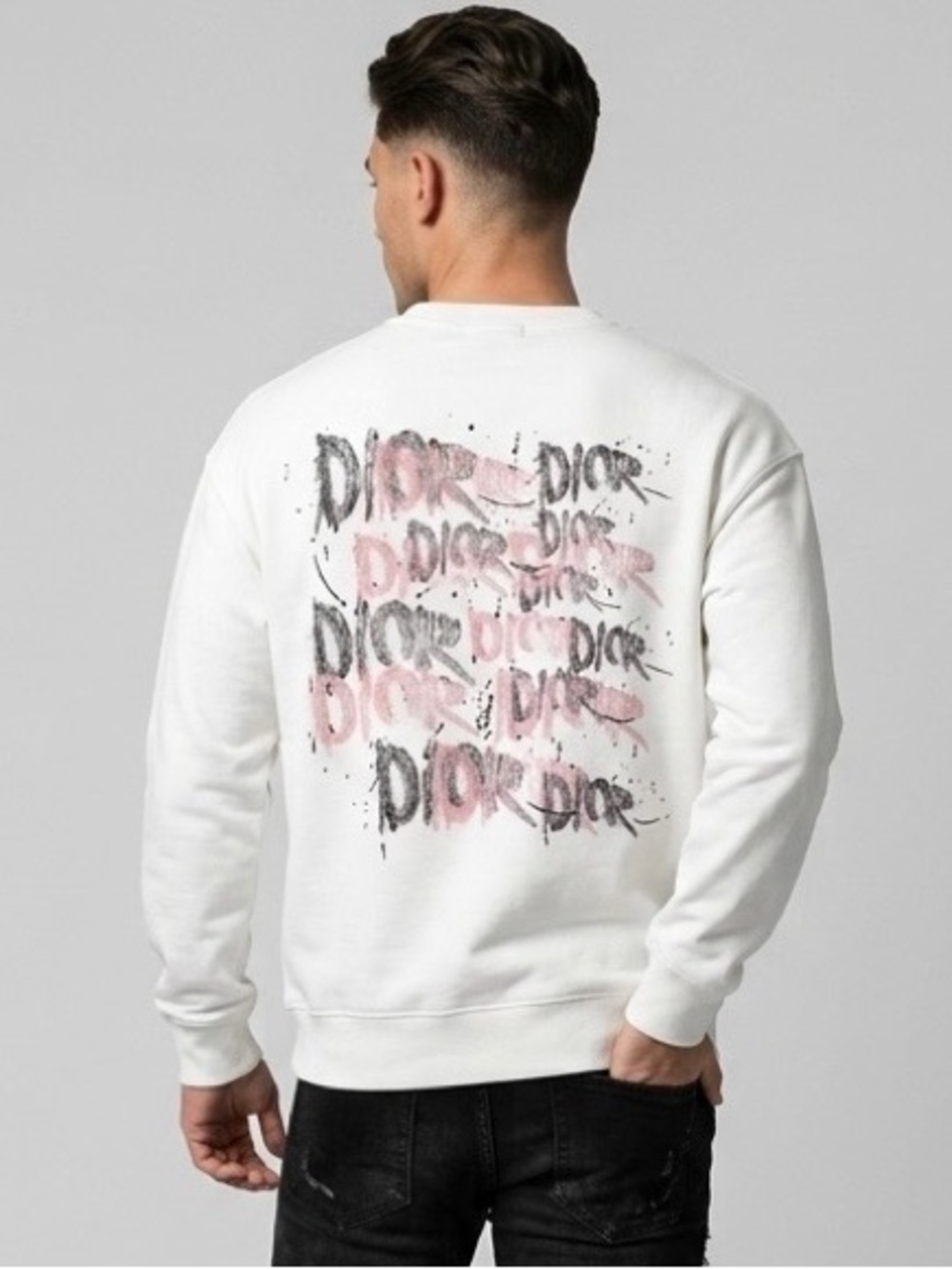 J140 DIOR Paint Splatter Logo Sweatshirt
